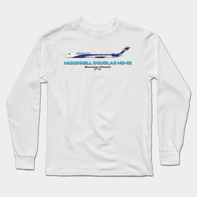 McDonnell Douglas MD-82 - Mineralogy (Palmair) Long Sleeve T-Shirt by TheArtofFlying